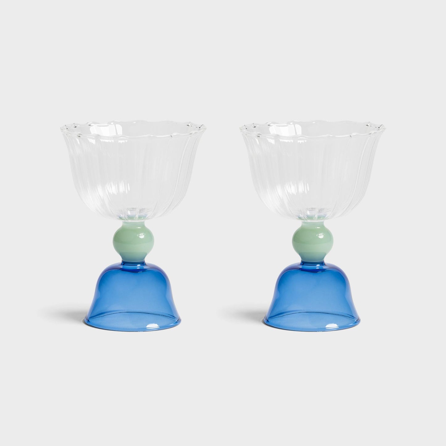 Glas tulip blue sæt af 2