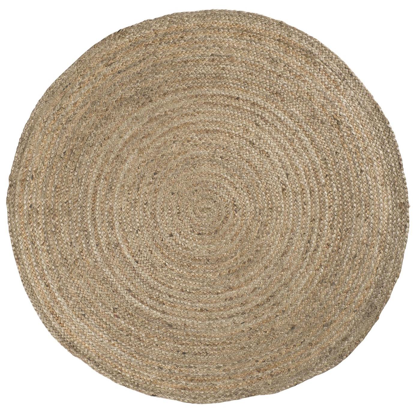 Gulvtæppe rund natur jute