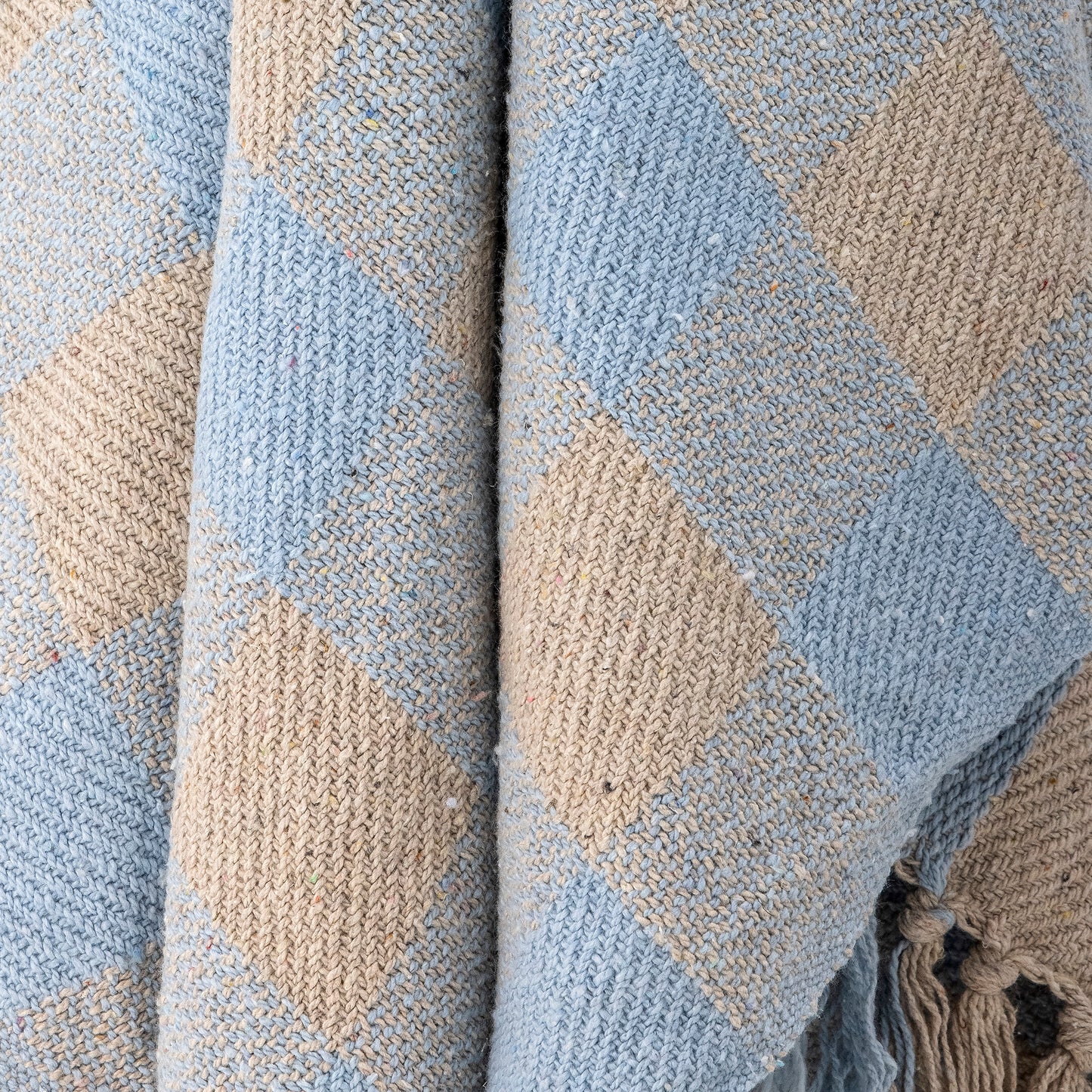 Largs Plaid, Blå, Genanvendt Bomuld