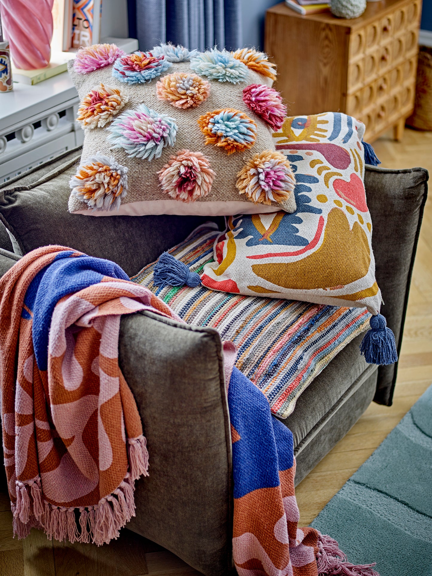 Atle Plaid, Brun, Genanvendt Bomuld