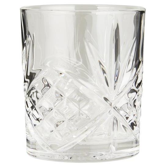 Glas m. mønster, klart glas