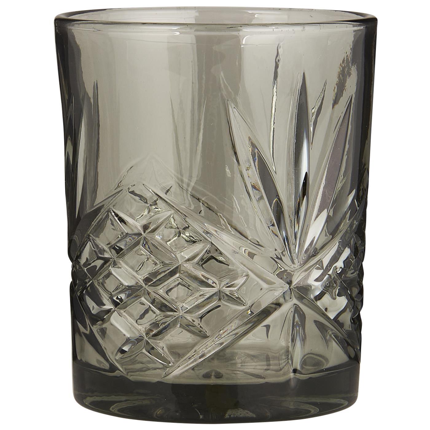 Glas m. mønster smoke glas