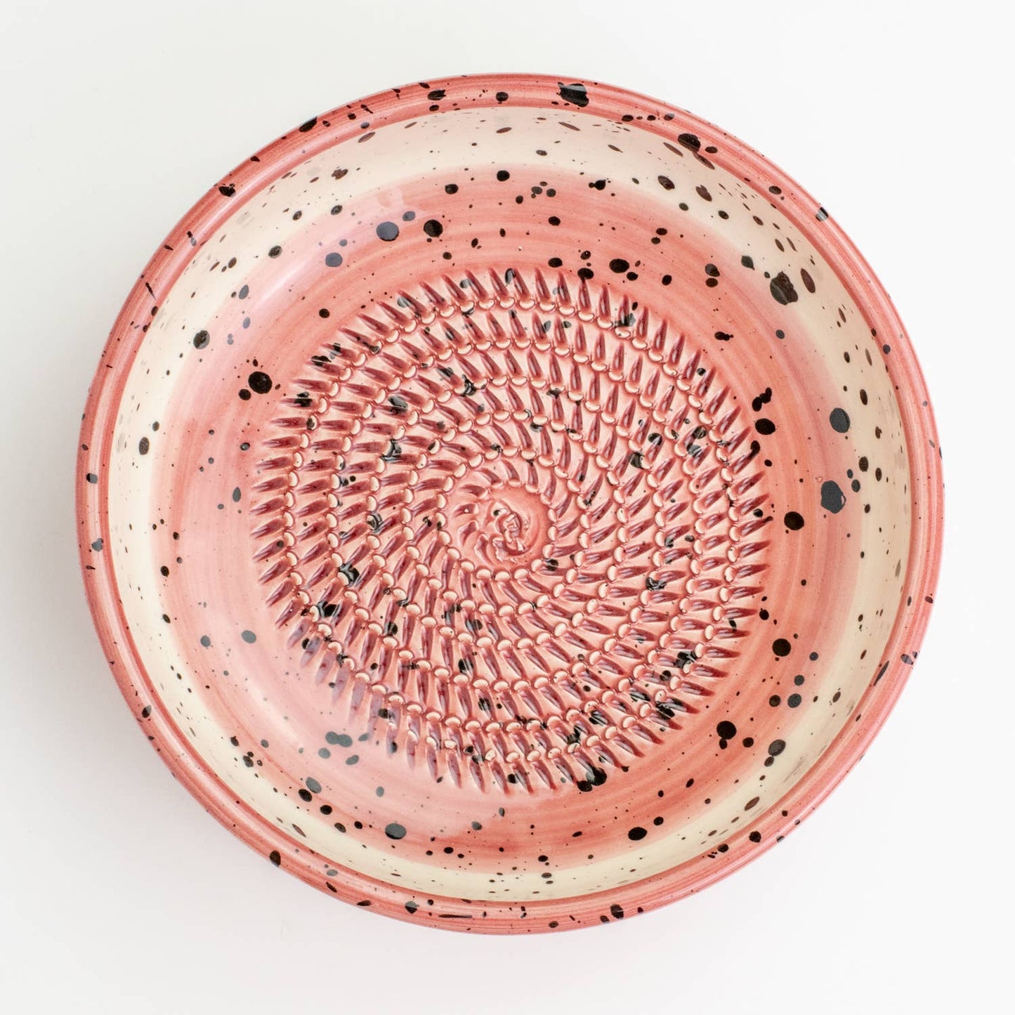 Håndlavet keramisk tallerkenriver/rosa