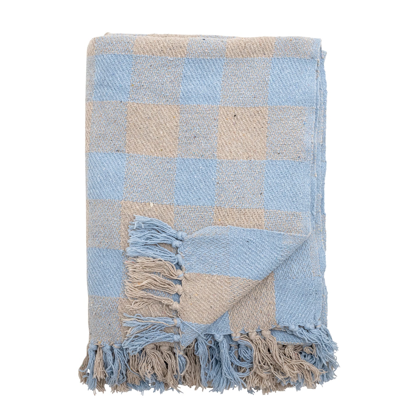 Largs Plaid, Blå, Genanvendt Bomuld