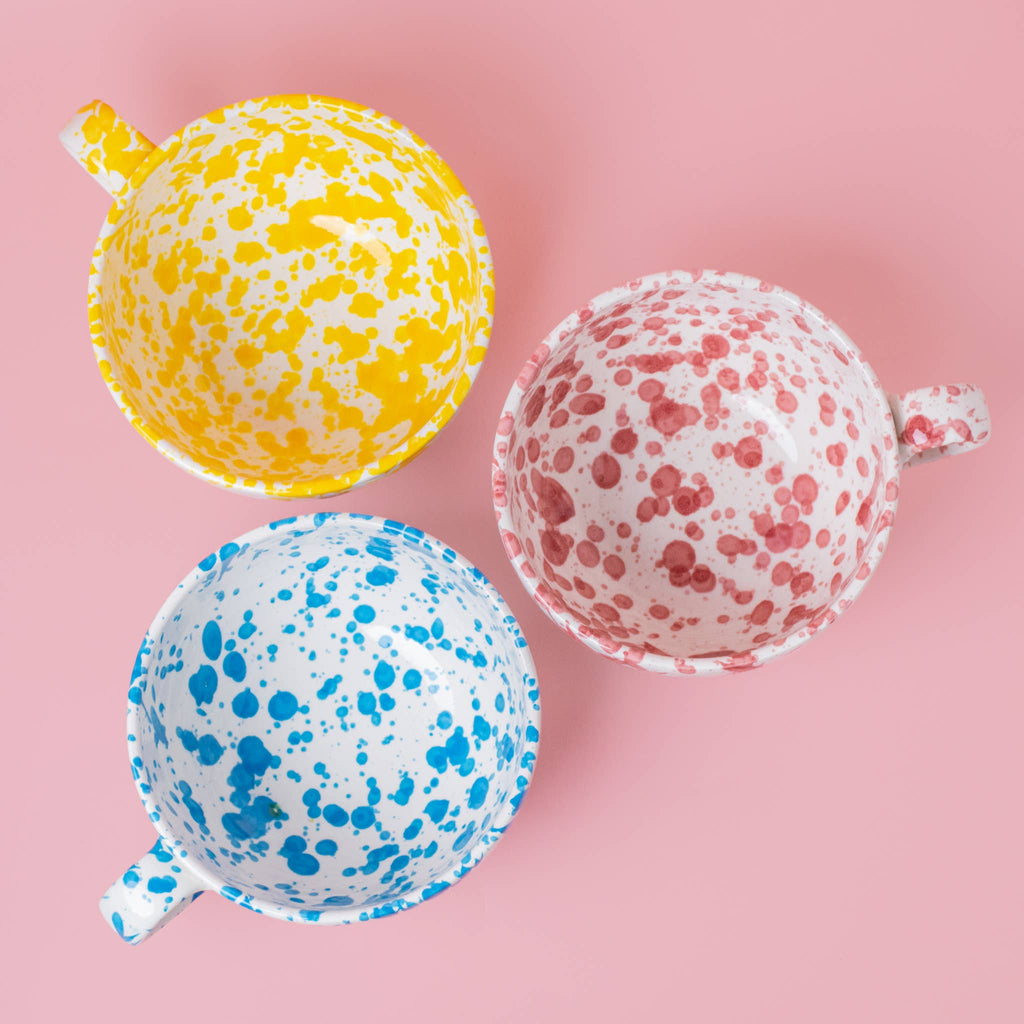 Stor keramisk morgenmadskål 13cm blå