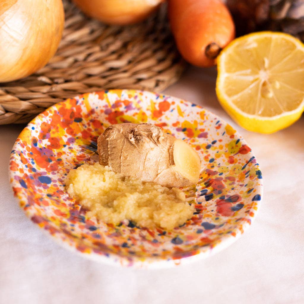 Håndlavet keramisk tallerkenriver/flerfarvet