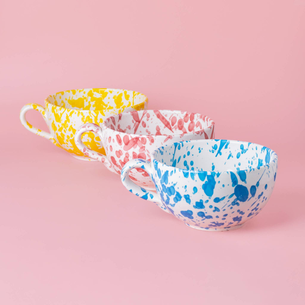 Stor keramisk morgenmadskål 13cm blå