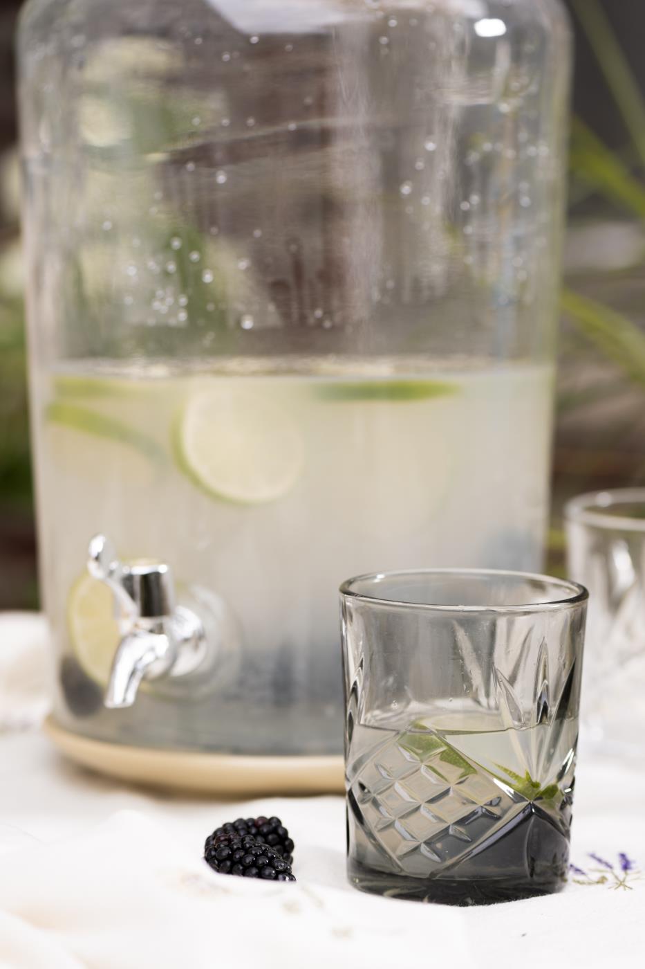 Glas m. mønster smoke glas