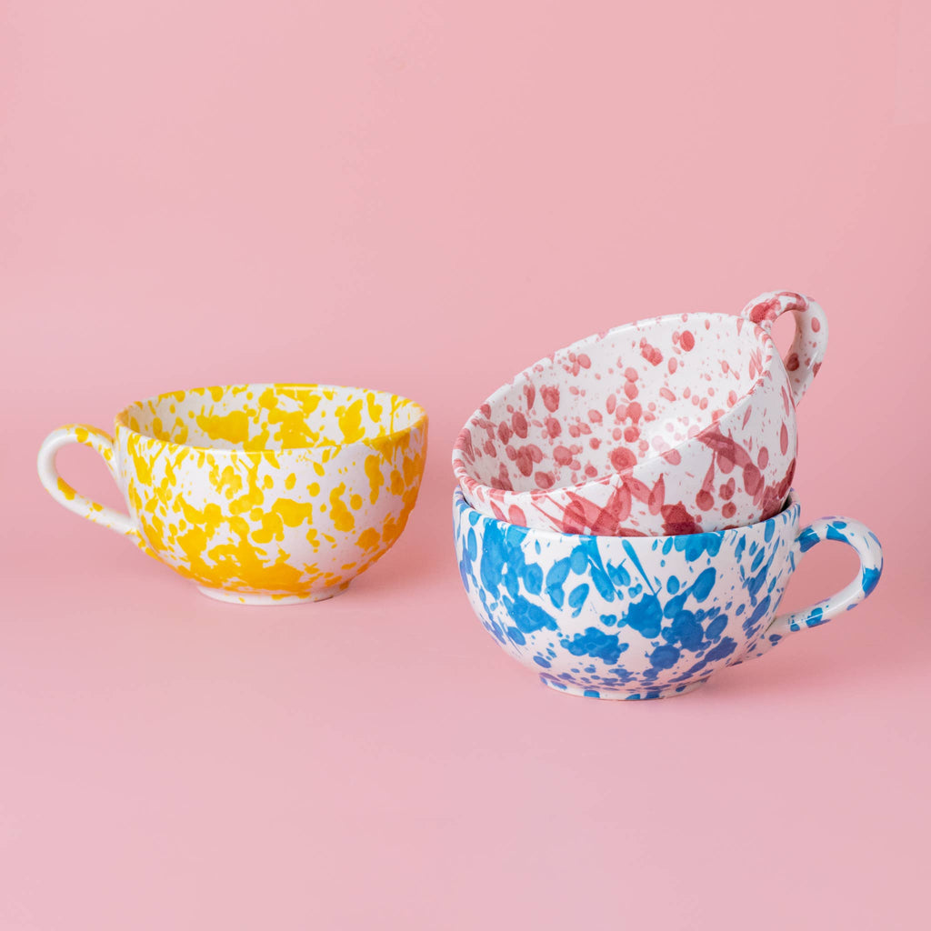 Stor keramisk morgenmadskål 13cm blå