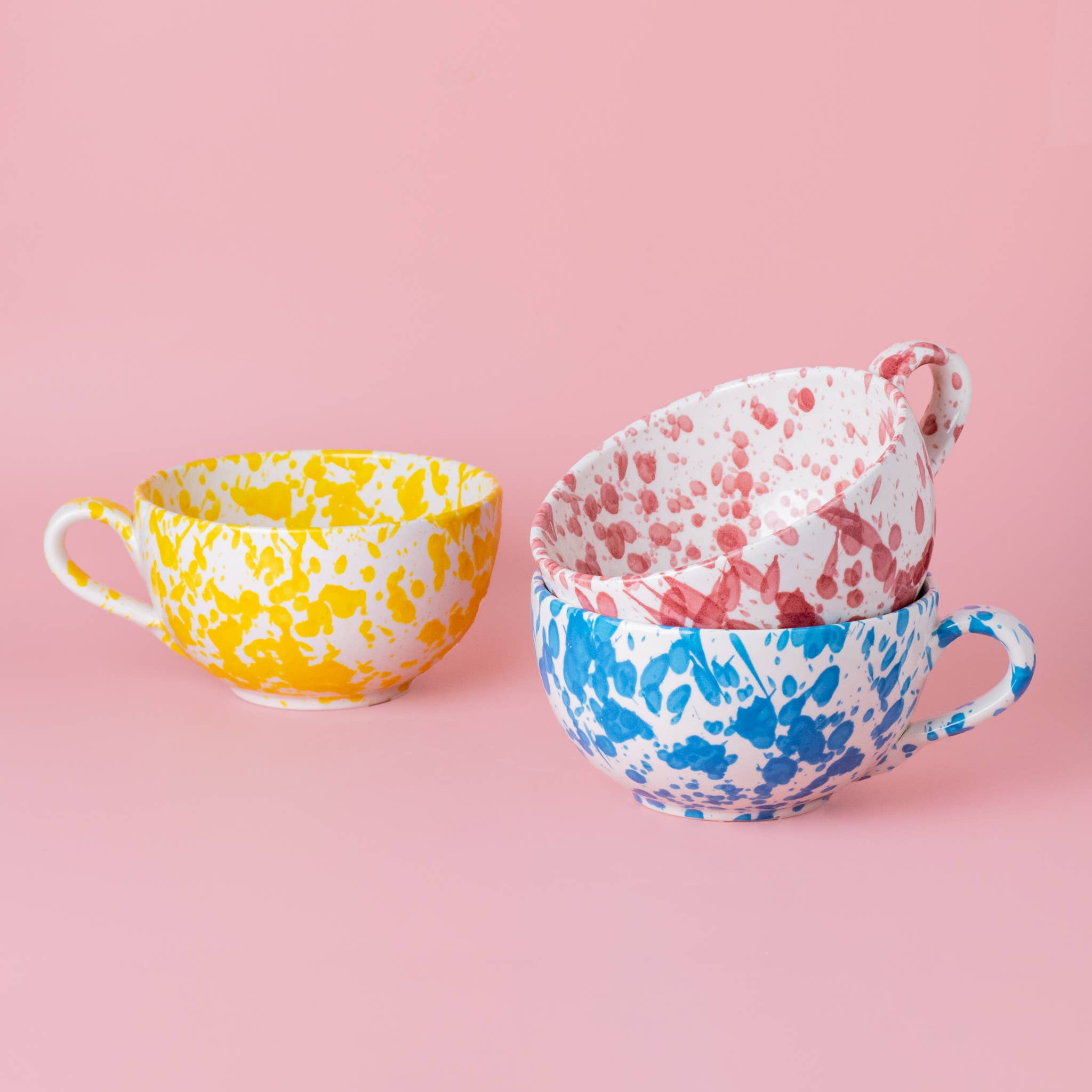 Stor keramisk morgenmadskål 13cm blå