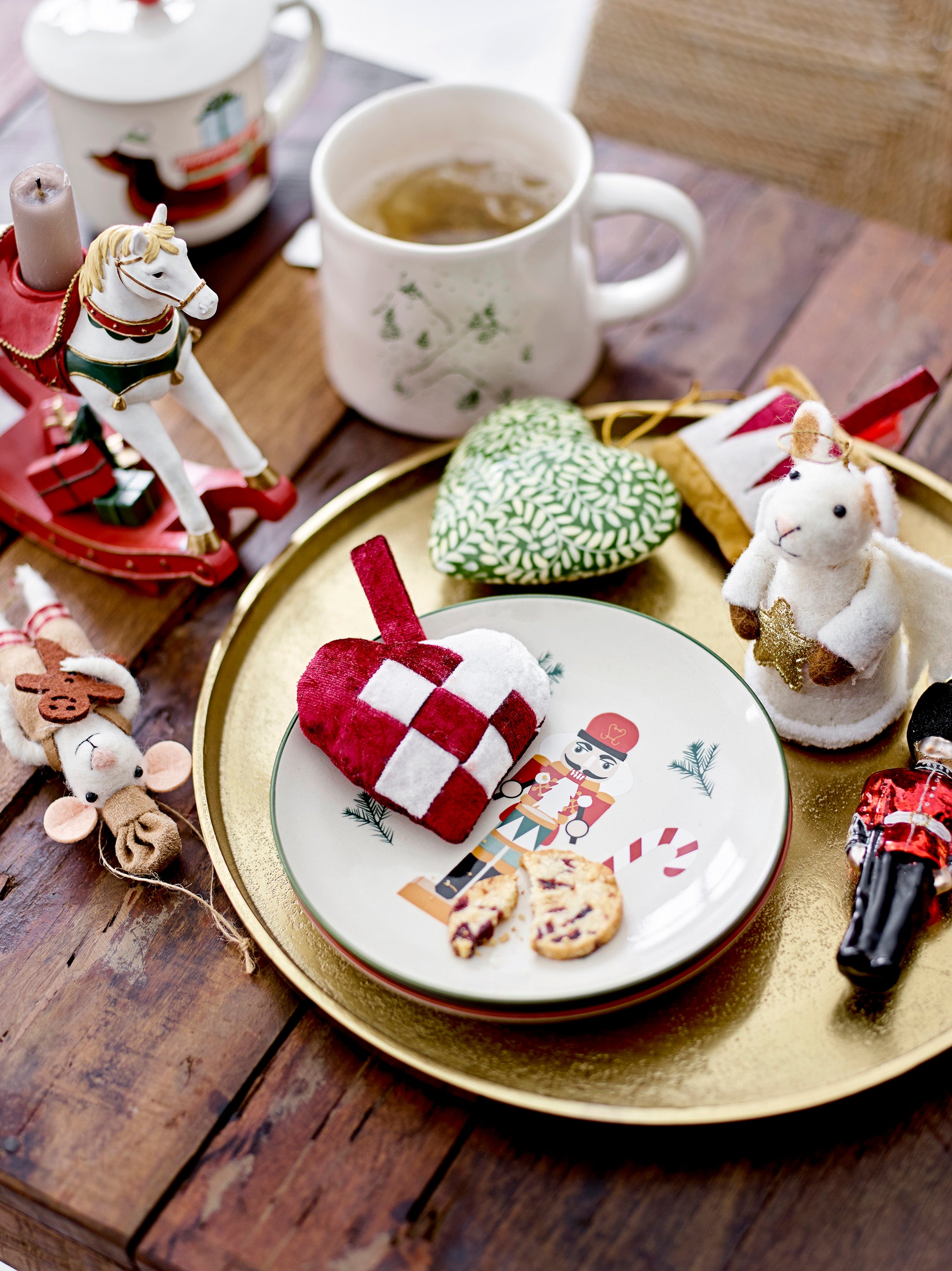 Valentin Krus m/låg & tesi, Rød, Stentøj