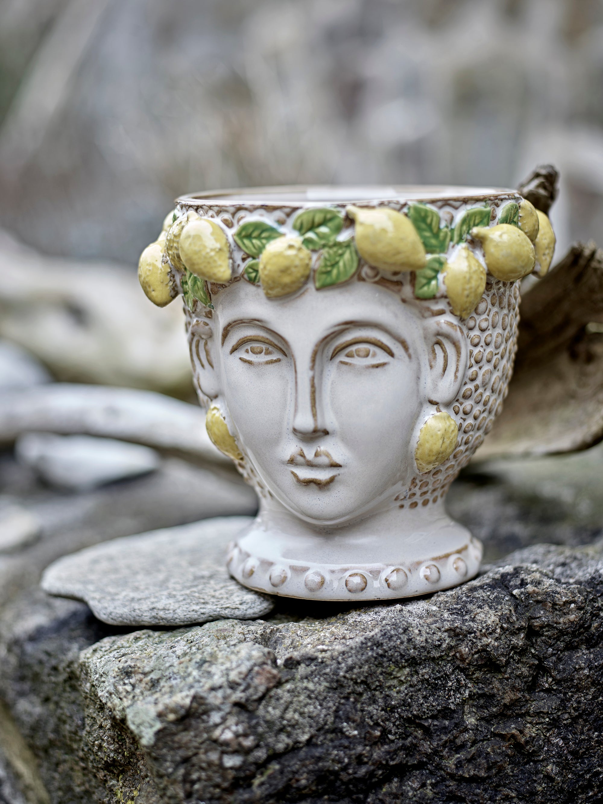 Limone Urtepotteskjuler, Gul, Stentøj