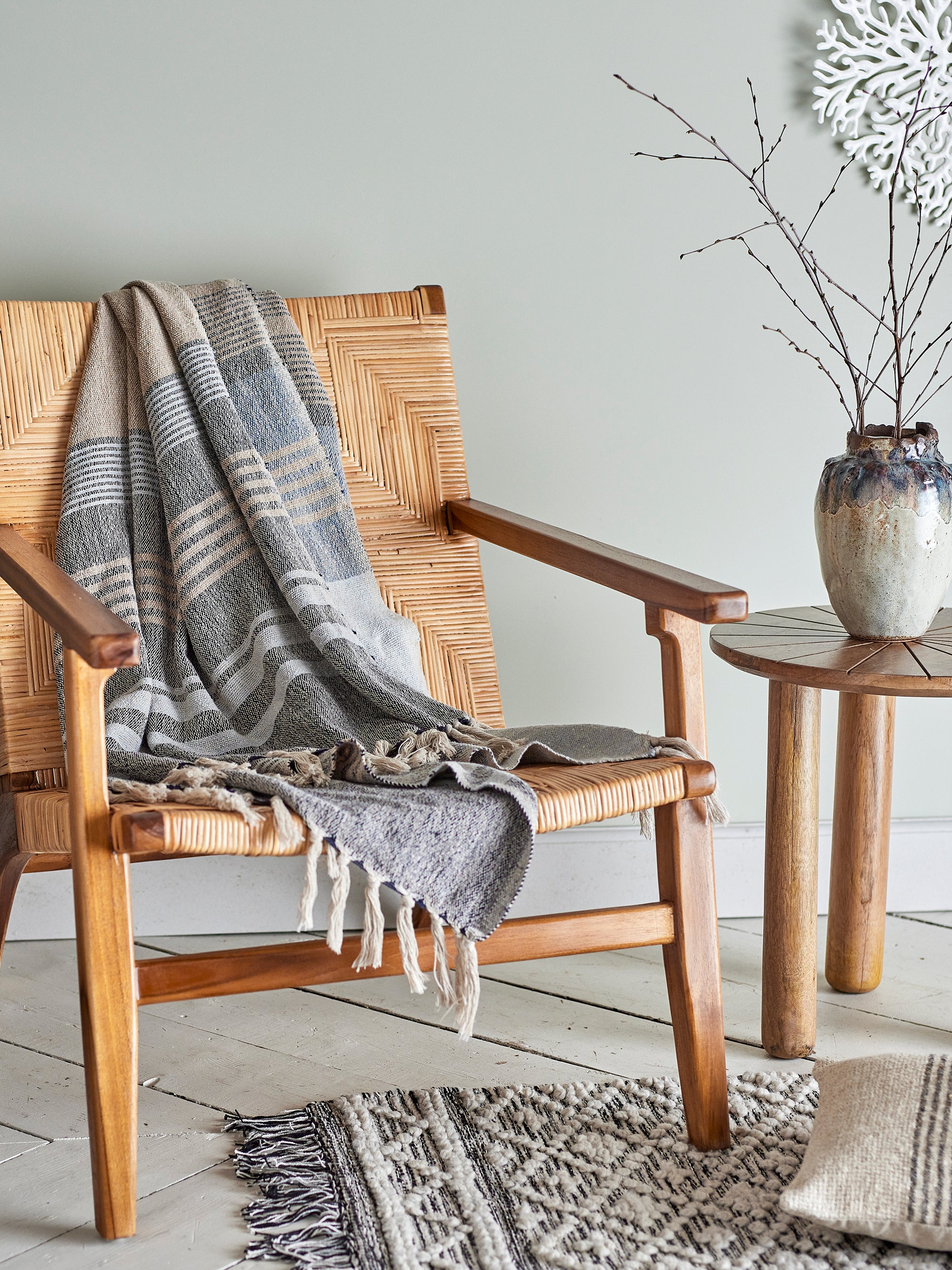 Ferrara Plaid, Blå, Genanvendt Bomuld