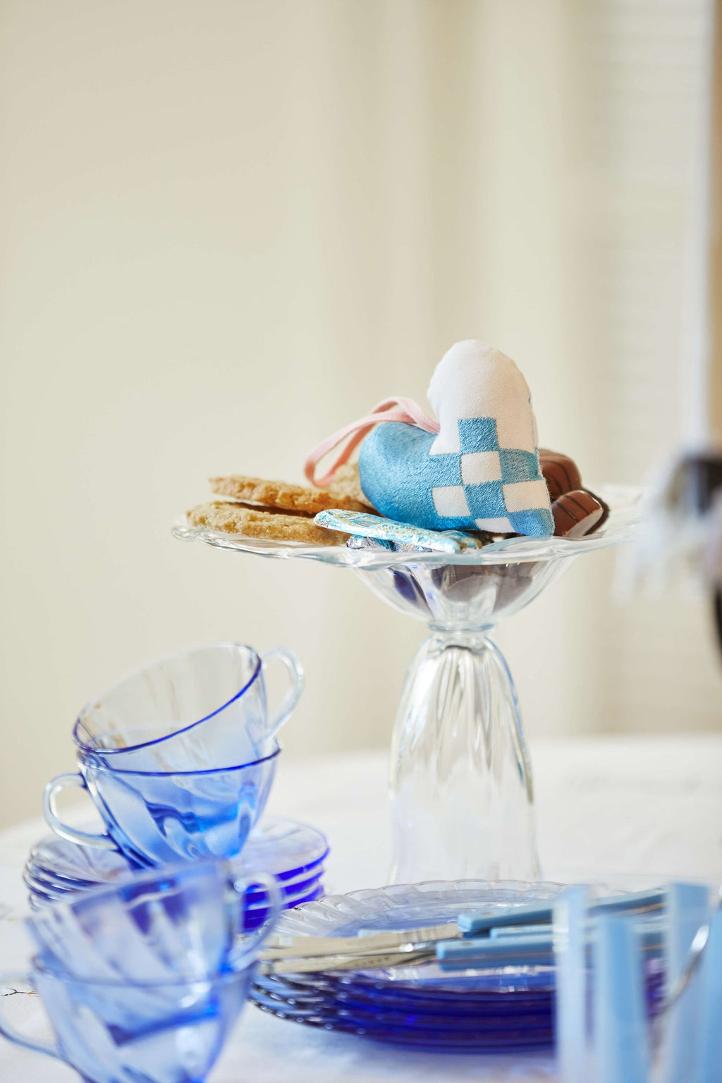 Jule Hjerte - blå/pink