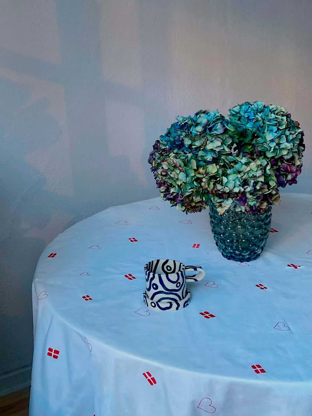 Blåmst Celebration dug - Rund