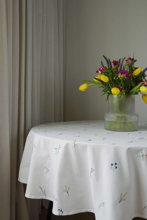 Blåmst Flower dug - Rund