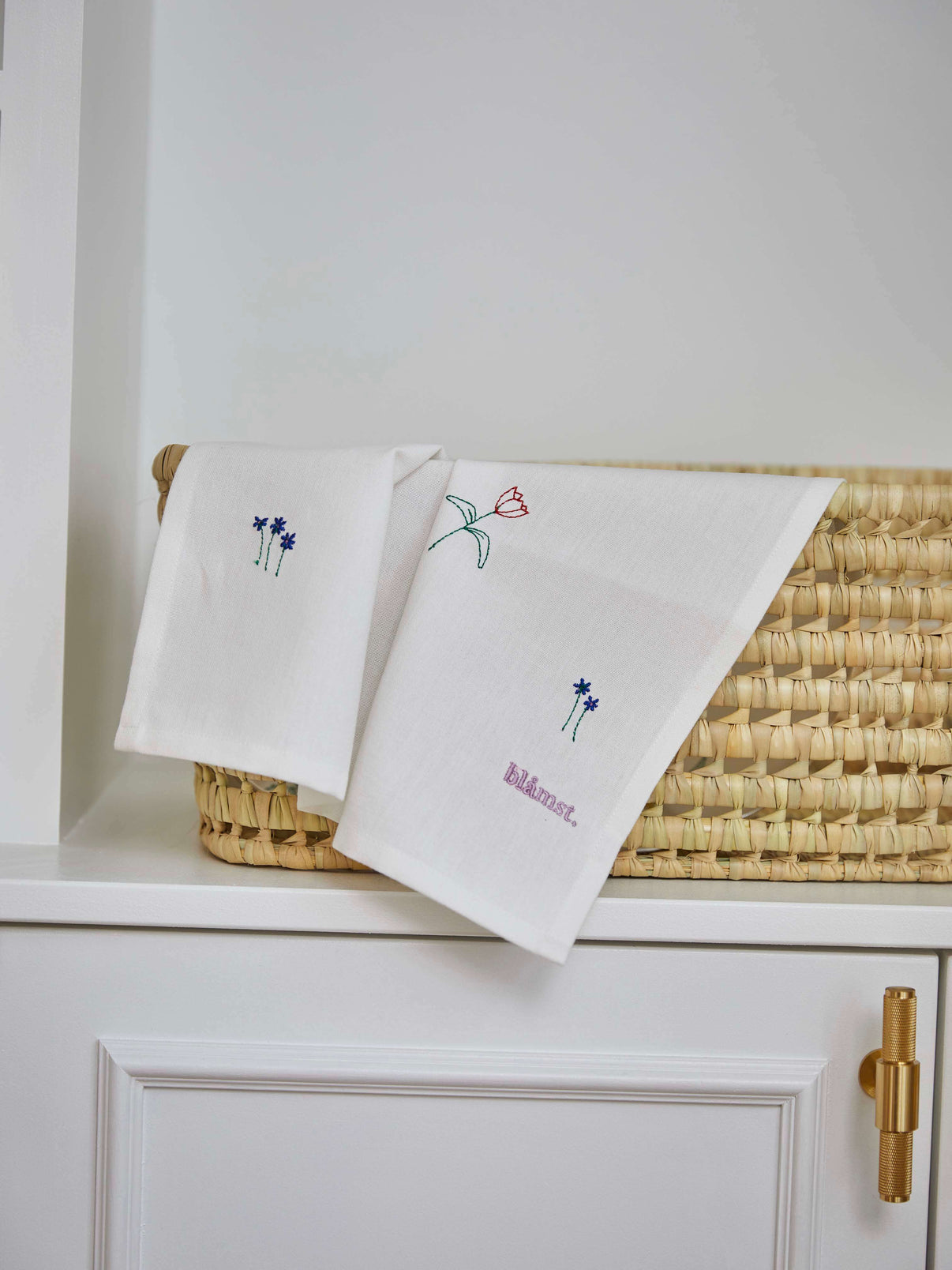 Blåmst Flower Viskestykke