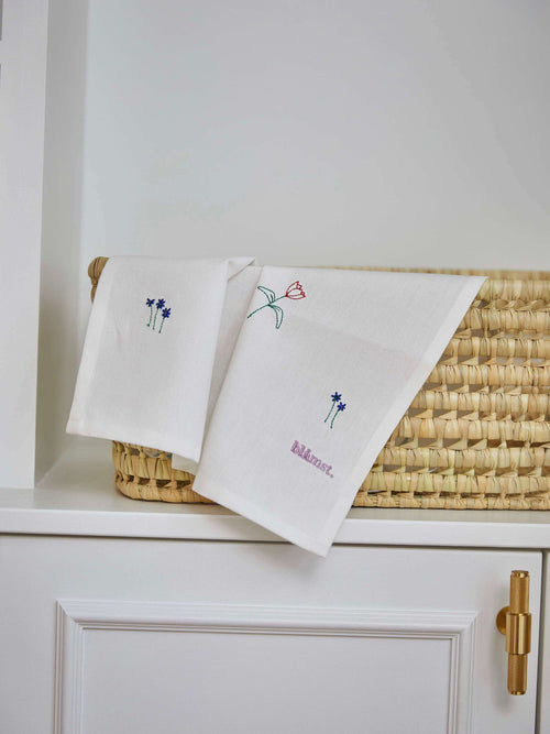 Blåmst Flower Viskestykke