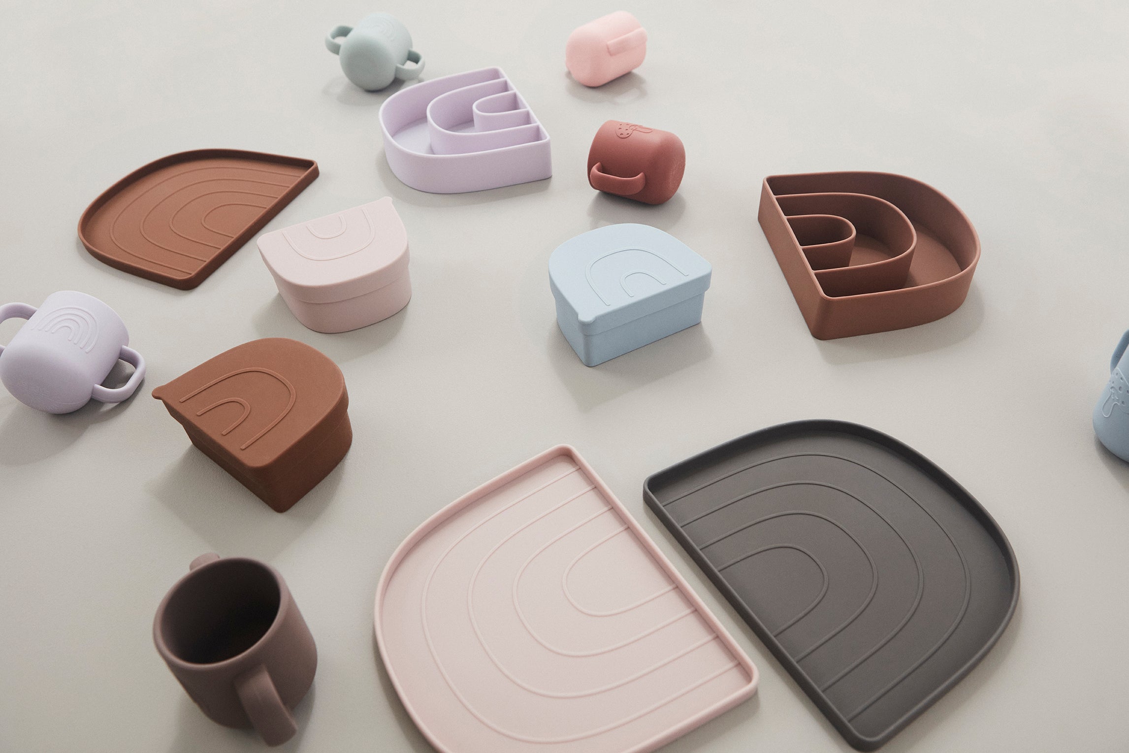 Regnbue Tallerken & Skål Caramel/Lavendel