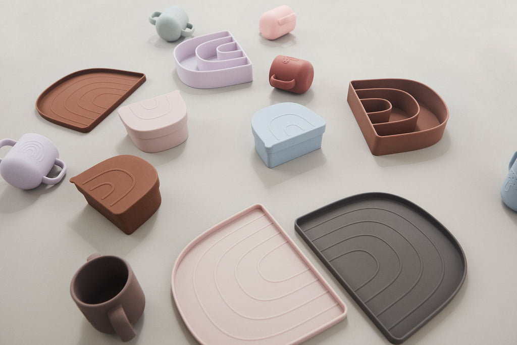 Regnbue Tallerken & Skål Rose/Rød