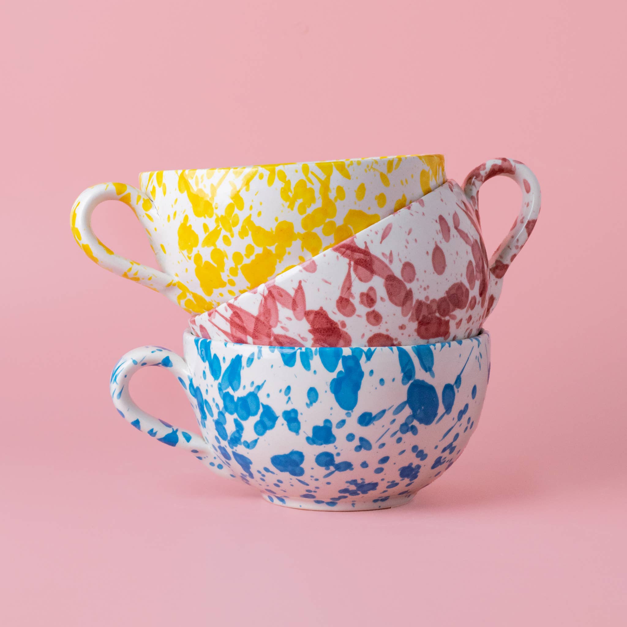 Stor keramisk morgenmadskål 13cm blå