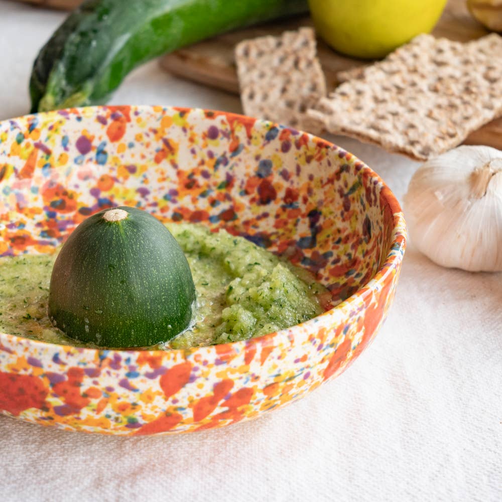 Flerfarvet keramisk tallerkenriver, Lille