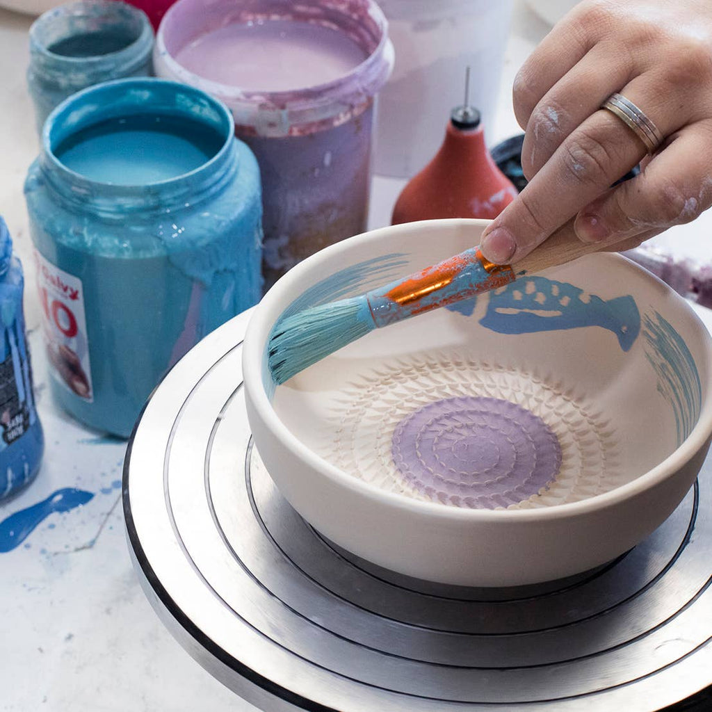 Flerfarvet keramisk tallerkenriver, Lille