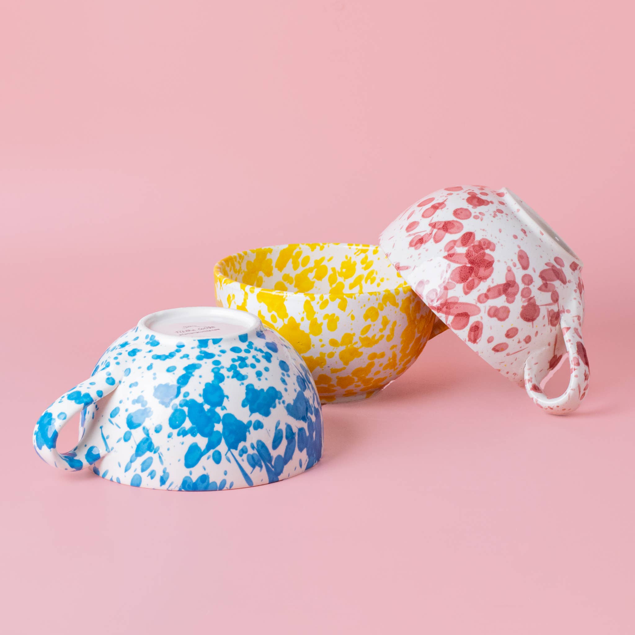 Stor keramisk morgenmadskål 13cm blå